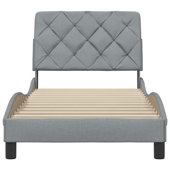 Bedframe Zonder Matras Stof 90 x 200 cm Lichtgrijs