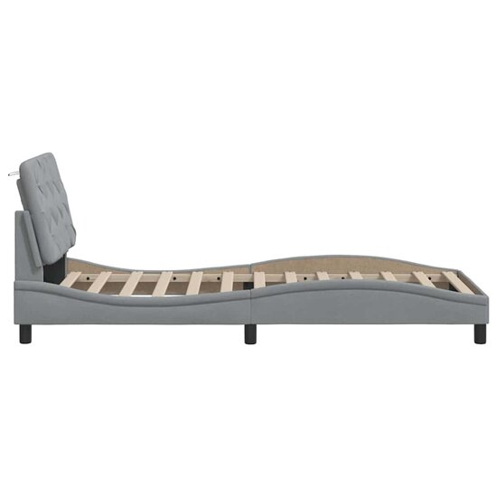 Bedframe Zonder Matras Stof 90 x 200 cm Lichtgrijs