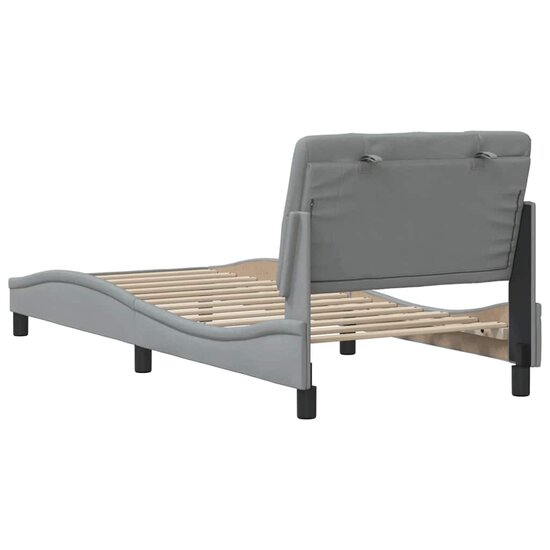Bedframe Zonder Matras Stof 90 x 200 cm Lichtgrijs