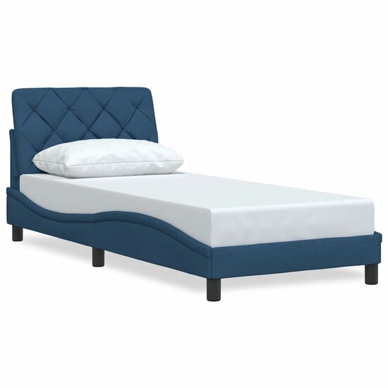 Bedframe Zonder Matras Stof 80 x 200 cm Blauw