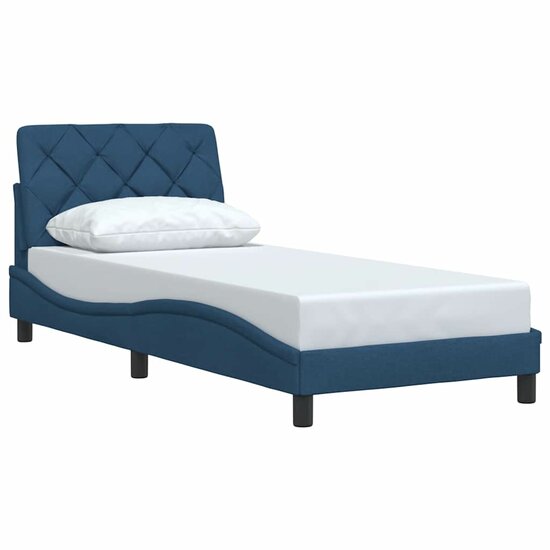 Bedframe Zonder Matras Stof 80 x 200 cm Blauw