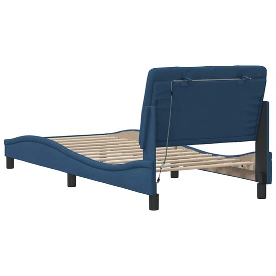 Bedframe Met Led Zonder Matras Stof 80 x 200 cm Blauw