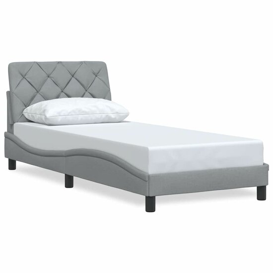 Bedframe Zonder Matras Stof 80 x 200 cm Lichtgrijs