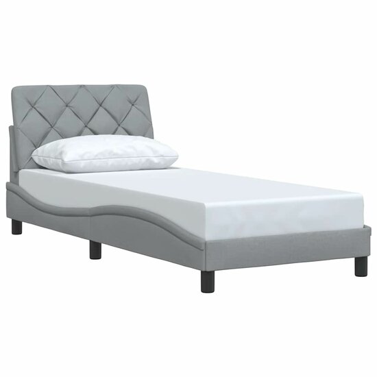 Bedframe Zonder Matras Stof 80 x 200 cm Lichtgrijs