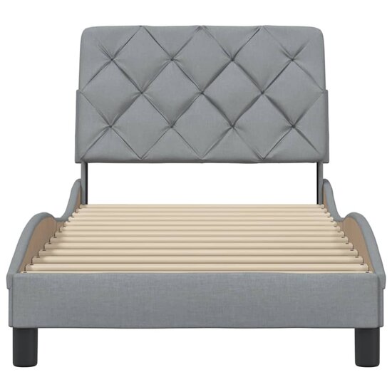 Bedframe Zonder Matras Stof 80 x 200 cm Lichtgrijs