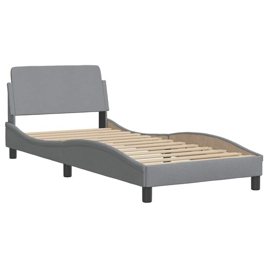 Bedframe Zonder Matras Stof 80 x 200 cm Lichtgrijs