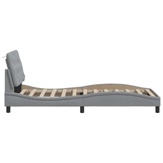 Bedframe Zonder Matras Stof 80 x 200 cm Lichtgrijs