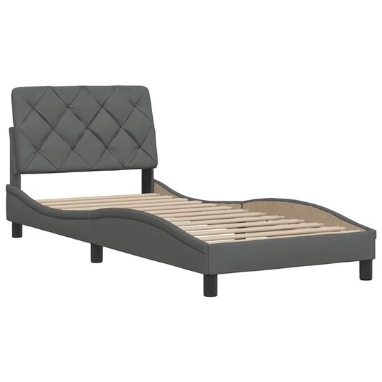 Bedframe Zonder Matras Stof 90 x 190 cm Donkergrijs