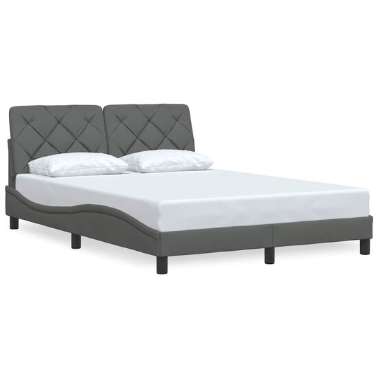 Bedframe Zonder Matras Stof 140 x 200 cm Donkergrijs