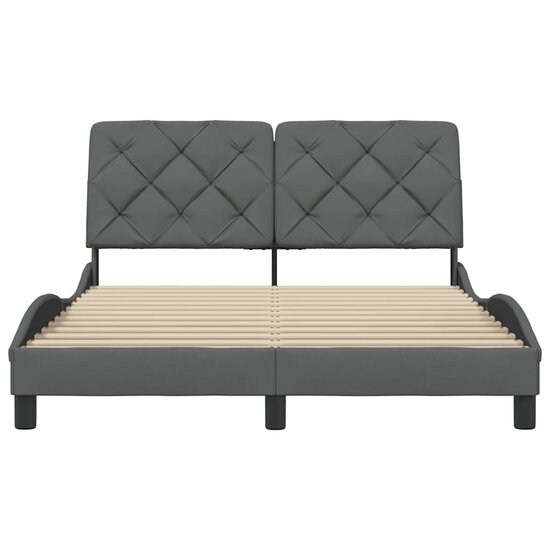 Bedframe Zonder Matras Stof 140 x 200 cm Donkergrijs