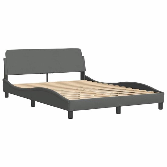 Bedframe Zonder Matras Stof 140 x 200 cm Donkergrijs