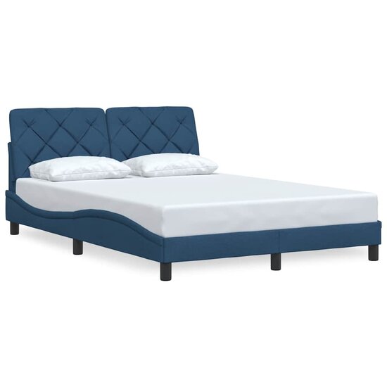 Bedframe Zonder Matras Stof 140 x 190 cm Blauw
