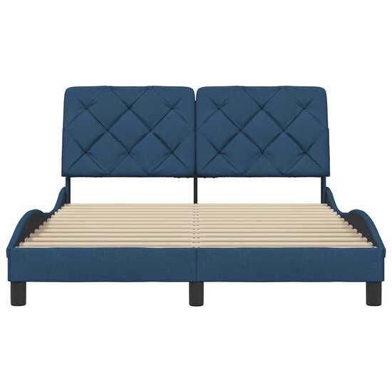 Bedframe Zonder Matras Stof 140 x 190 cm Blauw