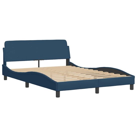 Bedframe Met Led Zonder Matras Stof 140 x 200 cm Blauw