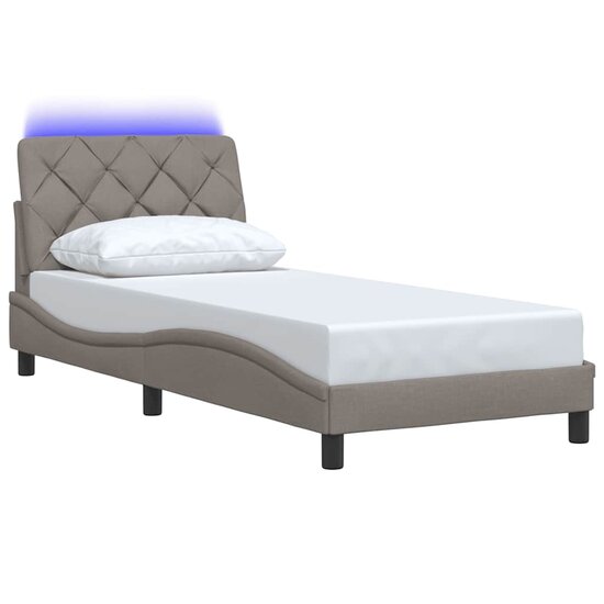Bedframe Met Led Zonder Matras Stof 90 x 190 cm Taupe