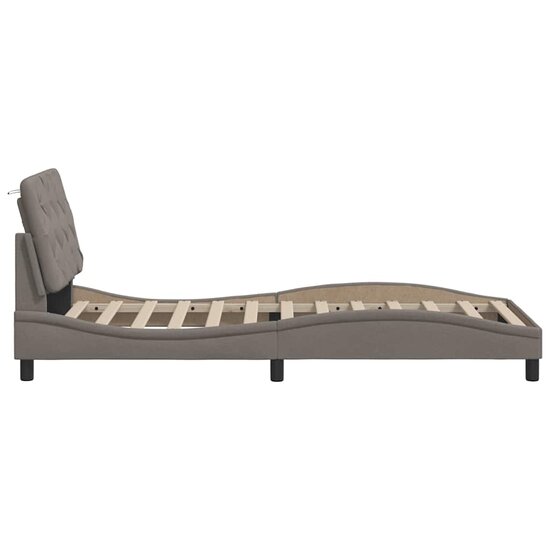 Bedframe Met Led Zonder Matras Stof 90 x 190 cm Taupe