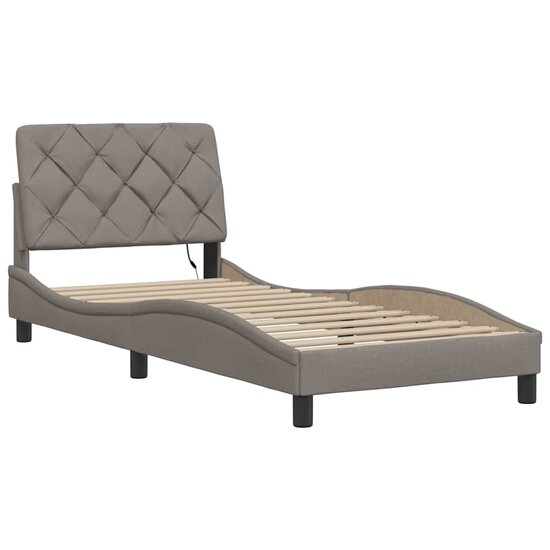 Bedframe Met Led Zonder Matras Stof 90 x 190 cm Taupe