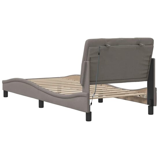 Bedframe Met Led Zonder Matras Stof 90 x 190 cm Taupe