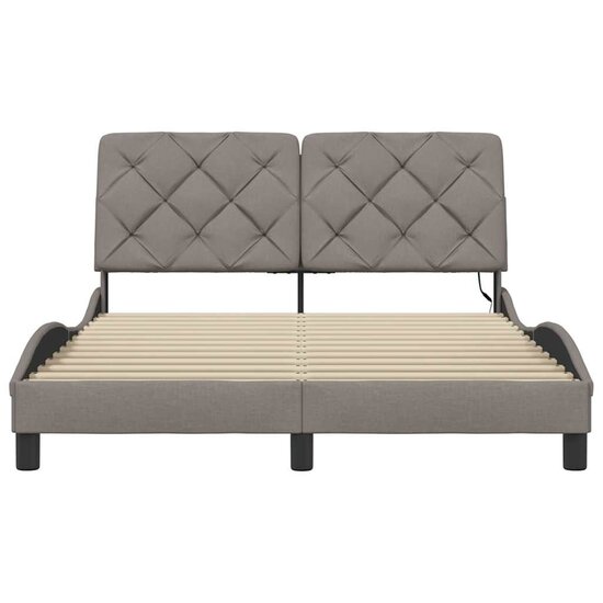 Bedframe Met Led Zonder Matras Stof 140 x 200 cm Taupe