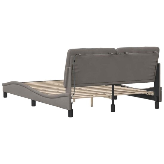 Bedframe Met Led Zonder Matras Stof 140 x 200 cm Taupe