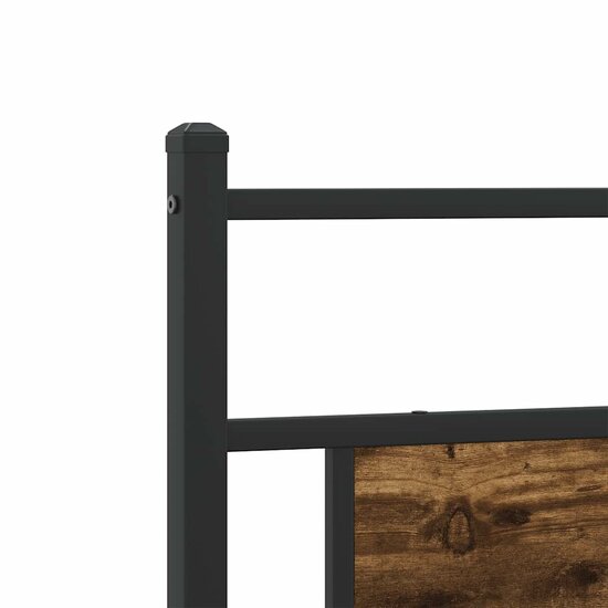 Bedframe Zonder Matras Metaal Kleurig 200 x 200 cm Gerookt eiken
