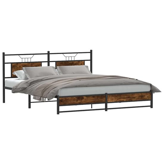 Bedframe zonder matras hout gerookt eikenkleurig 160x200 cm