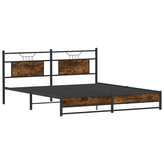 Bedframe zonder matras hout gerookt eikenkleurig 160x200 cm
