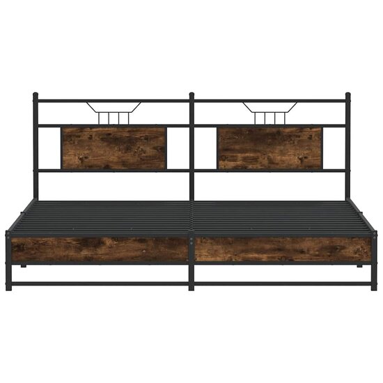 Bedframe zonder matras hout gerookt eikenkleurig 160x200 cm