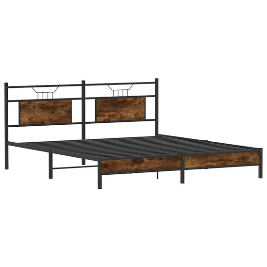 Bedframe zonder matras 183x203 cm spaanplaat gerookt eiken