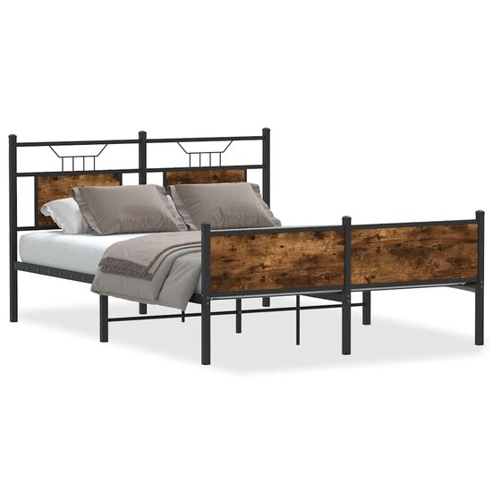 Bedframe zonder matras hout gerookt eikenkleurig 140x190 cm