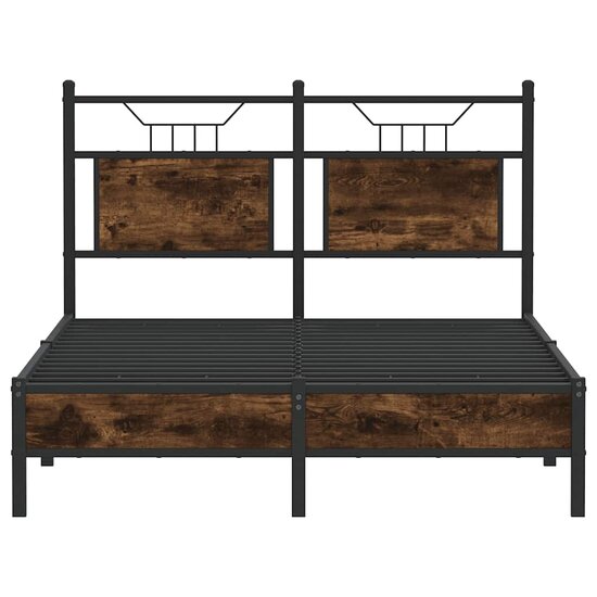 Bedframe Zonder Matras Hout Kleurig 120 x 190 cm Gerookt eiken