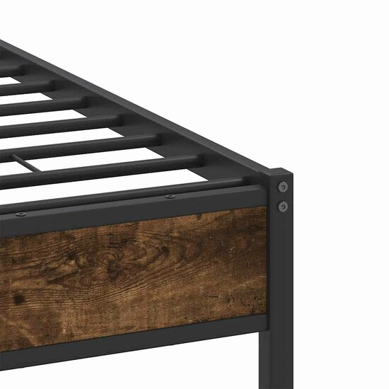 Bedframe Zonder Matras Hout Kleurig 120 x 190 cm Gerookt eiken