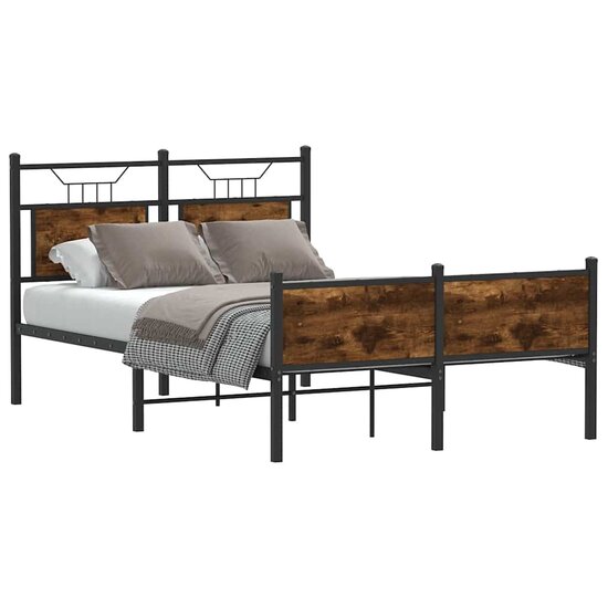 Bedframe Zonder Matras Hout Kleurig 120 x 190 cm Gerookt eiken