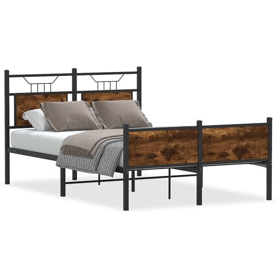 Bedframe Zonder Matras Hout Kleurig 120 x 190 cm Gerookt eiken