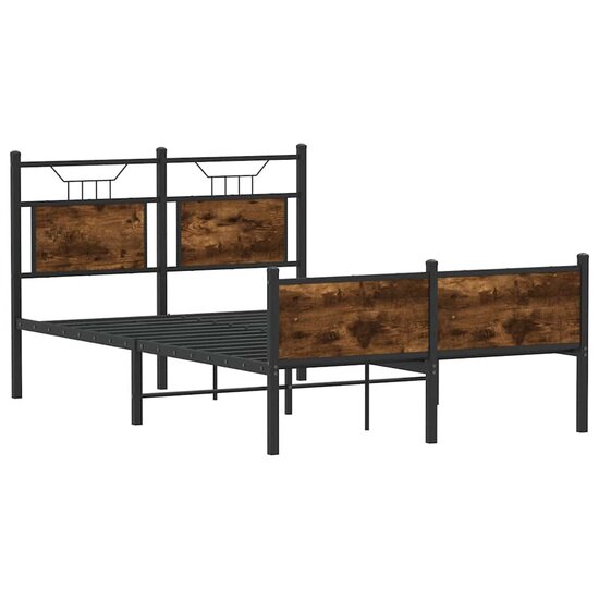Bedframe Zonder Matras Hout Kleurig 120 x 190 cm Gerookt eiken