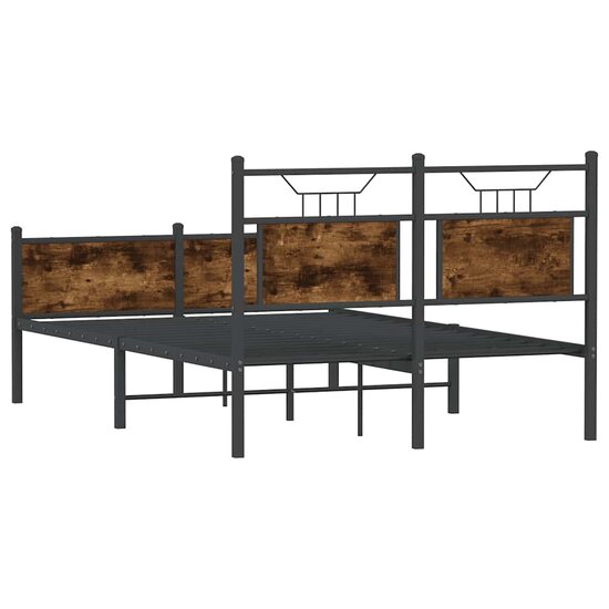 Bedframe Zonder Matras Hout Kleurig 120 x 190 cm Gerookt eiken