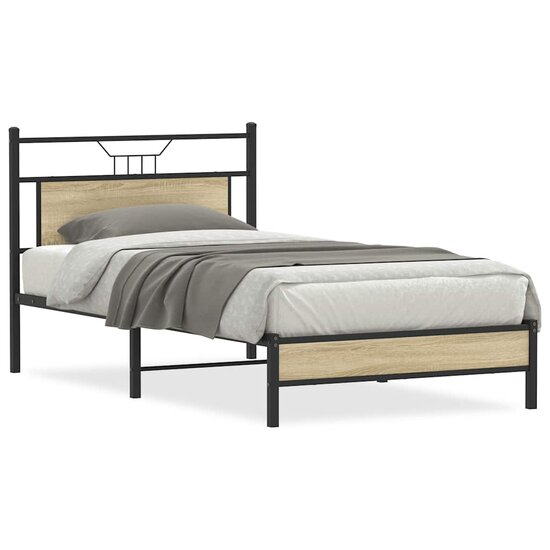 Bedframe Zonder Matras 107X203Cm Spaanplaat Kleurig 107 x 203 cm Sonoma eiken