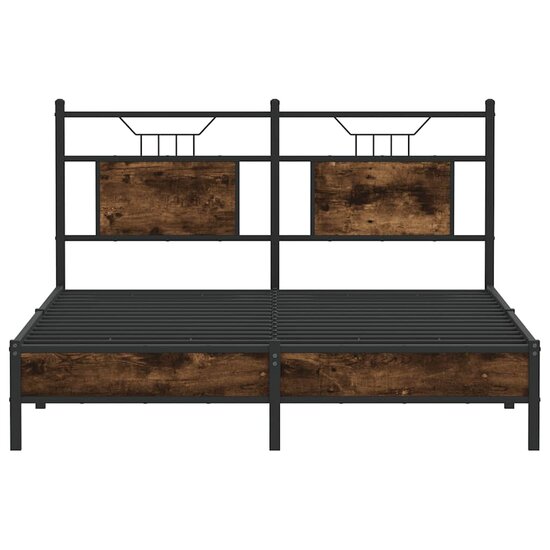 Bedframe Zonder Matras Hout Kleurig 150 x 200 cm Gerookt eiken