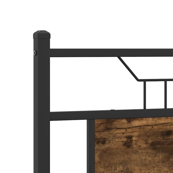 Bedframe Zonder Matras Hout Kleurig 150 x 200 cm Gerookt eiken