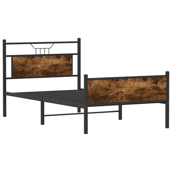 Bedframe Zonder Matras Spaanplaat Kleurig 107 x 203 cm Gerookt eiken