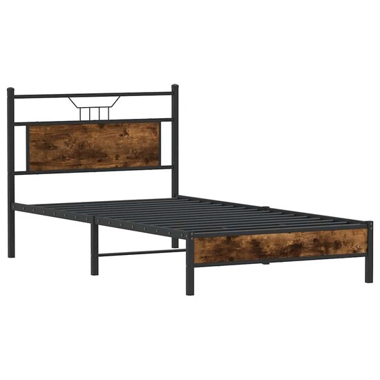 Bedframe Zonder Matras Spaanplaat Gerookt 107 x 203 cm Gerookt eiken
