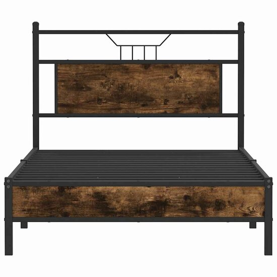 Bedframe Zonder Matras Spaanplaat Gerookt 107 x 203 cm Gerookt eiken