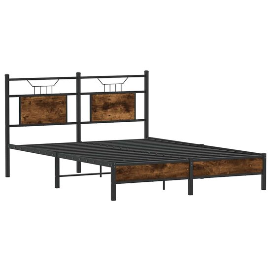 Bedframe Zonder Matras Hout Kleurig 140 x 190 cm Gerookt eiken