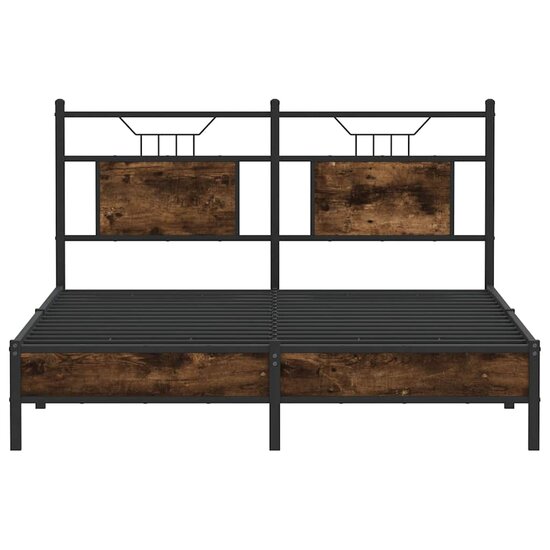 Bedframe Zonder Matras Hout Kleurig 140 x 190 cm Gerookt eiken