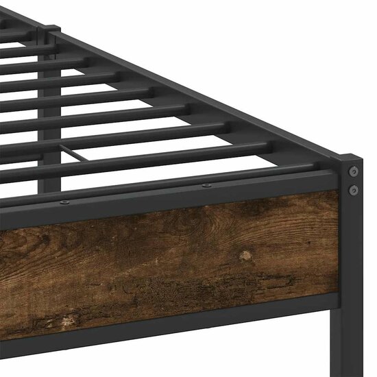 Bedframe Zonder Matras Hout Kleurig 140 x 190 cm Gerookt eiken