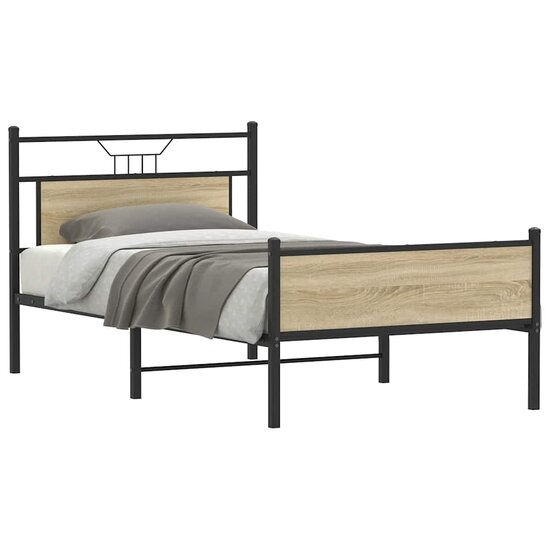 Bedframe Zonder Matras 107X203Cm Spaanplaat Kleurig 107 x 203 cm Sonoma eiken
