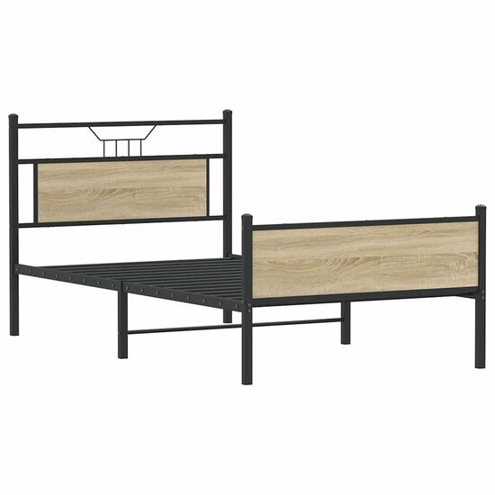 Bedframe Zonder Matras 107X203Cm Spaanplaat Kleurig 107 x 203 cm Sonoma eiken