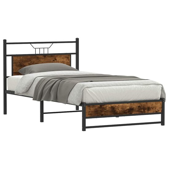 Bedframe Zonder Matras Spaanplaat Kleurig 107 x 203 cm Gerookt eiken