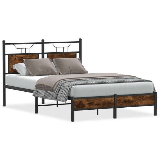 Bedframe Zonder Matras Hout Kleurig 120 x 200 cm Gerookt eiken