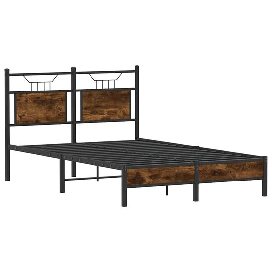 Bedframe Zonder Matras Hout Kleurig 120 x 200 cm Gerookt eiken